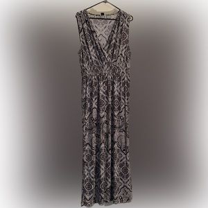 Simply Emma Greek Paisley Floral Mandala Sleeveless Maxi Dress Plus Size